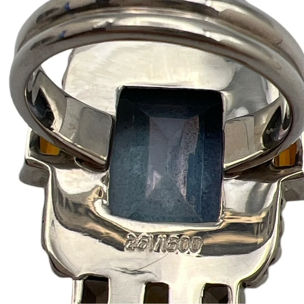 🦋NICKY BUTER RAJ LIMITED EDITION Blue Quartz Citrine Gemstone Ring Size 6 NEW - Picture 11 of 13